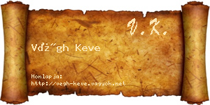 Végh Keve névjegykártya